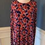 Fantastic Fawn Boutique Dress Floral Long Sleeve Shift Womens Small Navy Photo 0