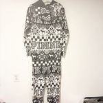 PINK - Victoria's Secret Victoria's Secret Pink Dog Hoodie Sherpa Long Jane Bodysuit PJ One Piece‎ Medium Photo 5