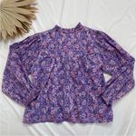 Emerson Fry India Collection Violet Purple Floral Wildflower Emmaline Blouse XS Photo 11