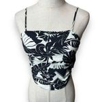 Le Superbe Women's Black White Luau Floral Tube Tank Top Size S Petite Photo 0