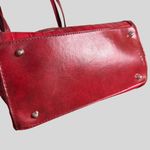 Marc Chantal Croc Embossed Faux Leather Handbag With Heart Accent Hardware Red Photo 6