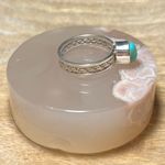 Sterling Silver Blue Turquoise Raised Circular Stone 925  Ring Photo 4