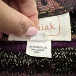 Leoniak Vintage Cotton Metallic Retro Knit Paisley Tapestry Three Button Blazer Purple Size undefined Photo 6