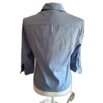 EXPRESS | Stretch Button Down Denim Color 3/4 Sleeve Blouse Size 5/6 Photo 2
