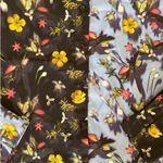 Topshop  - Color Block Floral Button Front Shirt in Blue & Navy Photo 1