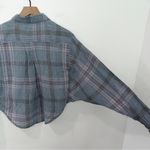 Free People  Womens Cropped Cutie Plaid Button Front Batwing Shirt Size XS Photo 5