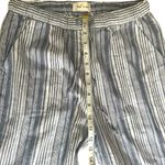 Land ‘n Sea Women’s Blue & White Striped Linen Relaxed Pants w/ Pockets Size S Photo 3