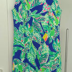 Lilly Pulitzer Lily Pulitzer Mila Shift Beckon Blue Wake Up Call Scuba Neon Dress Size XS, NWOT Photo 0
