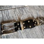 Genuine Lether Belt size Large metallic medallion Eagles 9914 Leather Studded Brown Photo 10