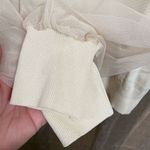 Adiva Ivory Crochet White Lace Mesh Sleeve Long Sleeve Sweater/Top, XL Photo 4