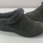 Minnetonka  Gray Leather Suede Slippers Women’s Slides Fuax Trim 7M (692494) Cozy Photo 0