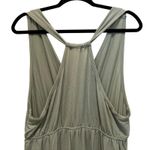 POL Racer Back Tank Dress Olive Green Sz L Maxi V Neck Stretch Side Slit NWOT Photo 6