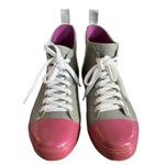 VTG 90's LA Gear Sneaker Rain Boots Sz 7 Lace Up Galoshes Gray Purple Photo 2