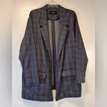 Liz Claiborne Liverpool Los Angeles Navy Khaki Plaid Boyfriend Blazer Open Front Women’s 2X Photo 1