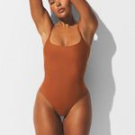 SKIMS  Iconic Swim Square Neck One Piece in Bronze, Size Large Photo 1
