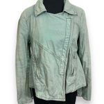 Free People  Linen Blend Snap Front Moto Jacket Photo 1