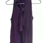 Lola & Sophie Silk Blend Mock Neck Halter Tie Purple Blouse Top Mini Dress XS Photo 7
