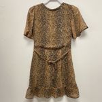 Abercrombie & Fitch Women Small Dress Short Sleeve Vneck Button Up Animal Print Photo 3