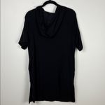 Athleta  Cabana Tunic Hoodie Sweatshirt Short Sleeve Womens Size XXS Black Active Photo 6