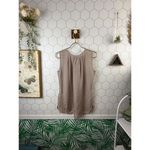Brochu Walker Brouchu Walker Sleeveless Taupe 100% Silk Tie Neck Top - Size - Small Photo 2