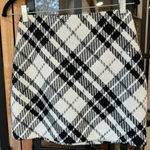 H&M tweed mini skirt plaid high waisted lined elastic wool neutral stretchy Photo 1