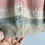 Talbots  Mohair Lambswool‎ Rainbow Pastel Isle Cardigan Sweater Women’s Size 1XP Photo 4