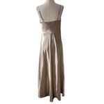 Birdy Grey  Champagne Satin Slit Bridesmaid Formal Dress Women Size Medium | 65-2 Photo 1