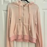 Boohoo Pink Velvet Zip Up Hoodie  Photo 0