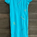 Donna Morgan Donna‎ Morgan Petites Teal /Green Embroidered Dragon Fly Dress.  Size 14 Photo 0