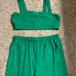 SheIn Green satin pant set Photo 1