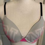 Victoria's Secret Pink Women's Bra, 32D, Light Blue And Light Pink. Logo Across Photo 0