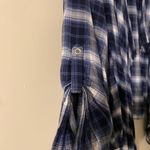 Lane Bryant  Navy Blue/White Plaid Women's Long Sleeve Open‎ Cape Photo 1