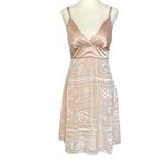 Guess Junior Y2K Silk Champagne Satin And Floral Dress Photo 11