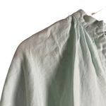Amanda Uprichard  Diego Light Blue Linen Puff Sleeve Split Neck Top Size XS Photo 7