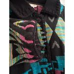 Vintage Jennifer & Grace Southwestern Aztec Woven Cotton Jacket Size Medium Blue Photo 13