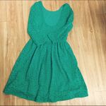 Everly Womens Dress Size Medium Dark Teal Green Lace Knit Juniors Pullover Photo 3