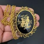 Vintage Unsigned Victorian Revival Cherubs Gemini Zodiac Cameo Pendant Necklace Gold Photo 9