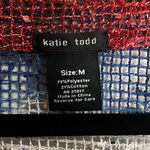 Katie Todd Women's Knit Cardigan Red White Blue Button Front Artsy Lagenlook M Size M Photo 2