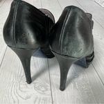 Versace Black Leather Mesh Heels Photo 2