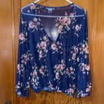 Willow & Clay  Navy Floral Blouse Photo 2