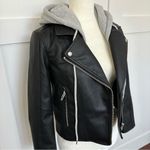BLANK NYC  Faux Leather Hooded Crop Moto Jacket Photo 8