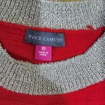 Vince Camuto  Edged Crewneck Sweater In Bright Cherry XS Photo 6