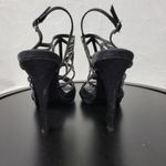 Caparros  Poet Womens Sandals Size 7.5 Black Glimmer Slingback Strappy Heels Photo 5