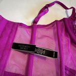 Victoria's Secret Victoria’s Secret 32D Floral Embroidered Quarter Cup Corset Top Purple NWOT Photo 2