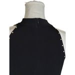 Chico's Travelers By Grommet Maxi Dress Turtle Neck Gold Studs Side Slit US M Photo 3