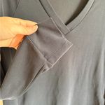 Athleta  Black V-Neck Knee Length Shift Shirt Dress Womens S Modest Minimalist Photo 2