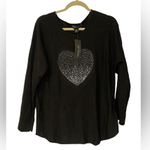 Rachel Zoe NWT Women’s Sparkly Heart Long Sleeve Top Size L Photo 0
