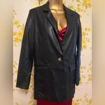 NWOT Faux leather Black Women's Blazer size S Photo 6