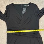 Ralph Lauren Lauren  Long Sleeve Draped Front Jersey Dress Black 14 Photo 7
