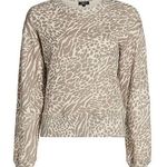 Rails Ramona Mixed Animal Print Crewneck Sweatshirt in Tan/Ivory Size M Photo 2